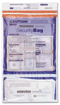 Dual Pocket Deposit Bag Clear Front, Opaque Back 9.5 X 15  # 53858  (100, 200, 300, 400 AND 500)